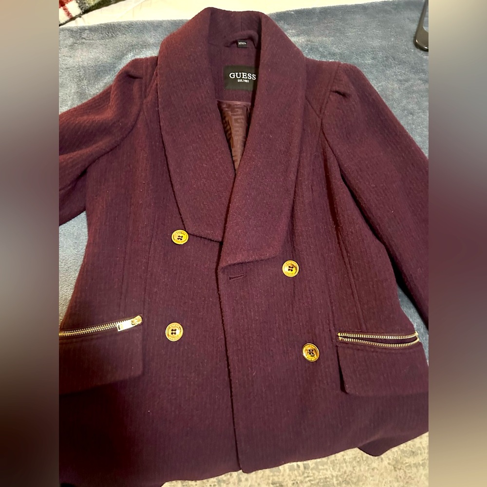 Purple Fuscia Guess coat. Size M